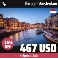 Cheap flights - Chicago - Amsterdam - only $467 RT - 35% off