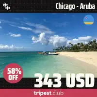 Cheap flights - Chicago - Aruba - only $343 RT - 58% off