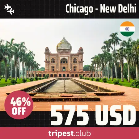 Cheap flights - Chicago - New Delhi - only $575 RT - 46% off