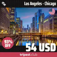 Cheap flights - Los Angeles - Chicago - only $54 RT - 93% off