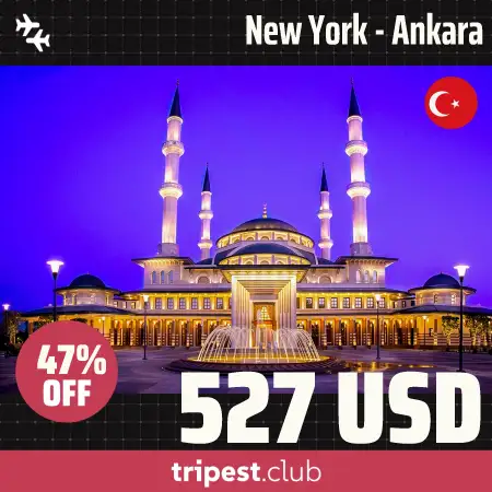 Cheap flights - New York - Ankara - only $525 RT - 47% off