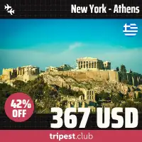 Cheap flights - New York - Athens - only $367 RT - 42% off