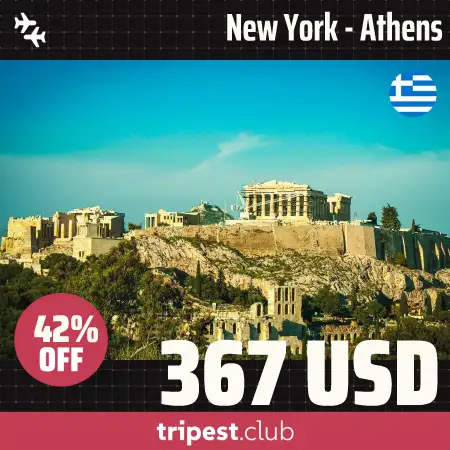 Cheap flights - New York - Athens - only $367 RT - 42% off