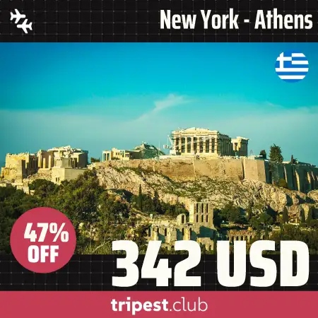 Cheap flights - New York - Athens - only $342 RT - 47% off