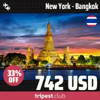 Cheap flights - New York - Bangkok - only $742 RT - 33% off