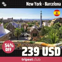 Cheap flights - New York - Barcelona - only $239 RT - 54% off
