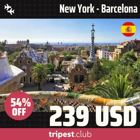 Cheap flights - New York - Barcelona - only $239 RT - 54% off