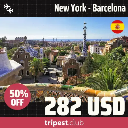 Cheap flights - New York - Barcelona - only $282 RT - 50% off