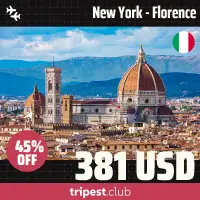 Cheap flights - New York - Florence - only $381 RT - 45% off