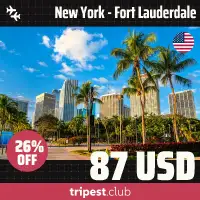 Cheap flights - New York - Fort Lauderdale - only $87 RT - 26% off