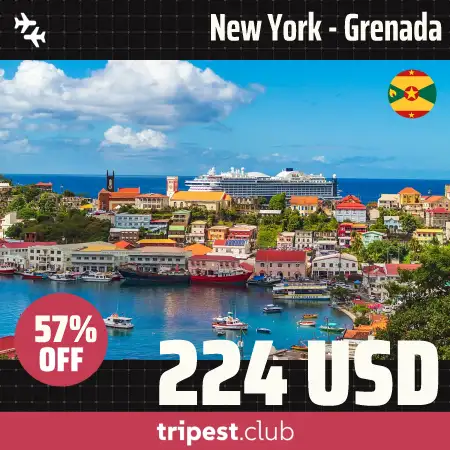 Cheap flights - New York - Grenada - only $224 RT - 57% off