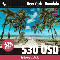 Cheap flights - New York - Honolulu - only $530 RT - 43% off