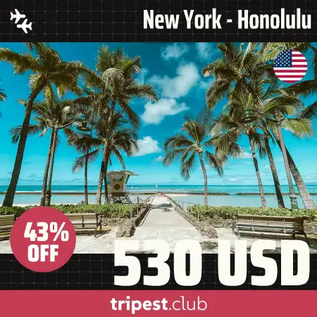 Cheap flights - New York - Honolulu - only $530 RT - 43% off