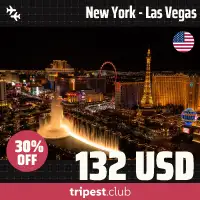 Cheap flights - New York - Las Vegas - only $132 RT - 30% off
