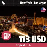 Cheap flights - New York - Las Vegas - only $113 RT - 41% off
