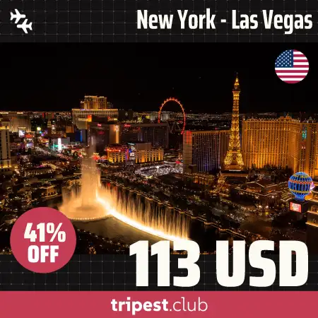 Cheap flights - New York - Las Vegas - only $113 RT - 41% off