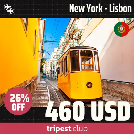 Cheap flights - New York - Lisbon - only $460 RT - 26% off