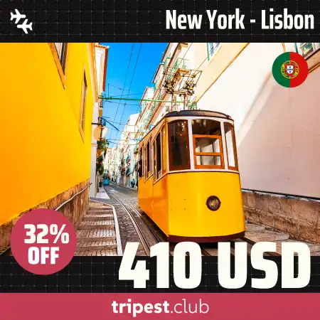 Cheap flights - New York - Lisbon - only $410 RT - 32% off