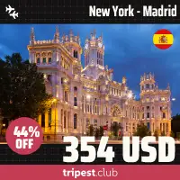 Cheap flights - New York - Madrid - only $354 RT - 44% off