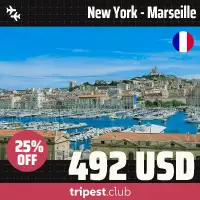 Cheap flights - New York - Marseille - only $492 RT - 25% off