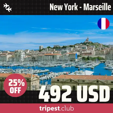 Cheap flights - New York - Marseille - only $492 RT - 25% off
