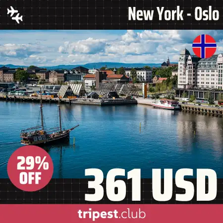 Cheap flights - New York - Oslo - only $361 RT - 29% off