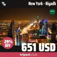 Cheap flights - New York - Riyadh - only $651 RT - 29% off