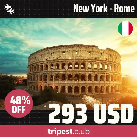 Cheap flights - New York - Rome - only $293 RT - 48% off