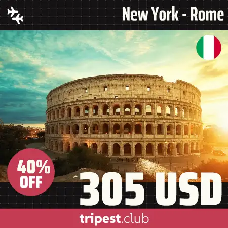 Cheap flights - New York - Rome - only $305 RT - 40% off