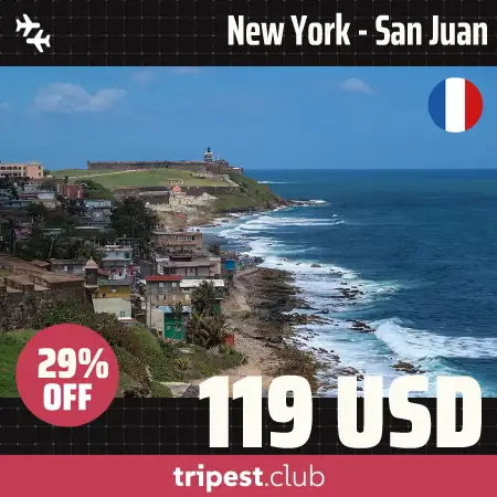 Cheap flights - New York - San Juan - only $119 RT - 29% off