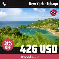 Cheap flights - New York - Tobago - only $426 RT - 31% off