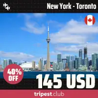 Cheap flights - New York - Toronto - only $145 RT - 40% off