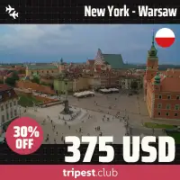 Cheap flights - New York - Warsaw - only $375 RT - 30% off